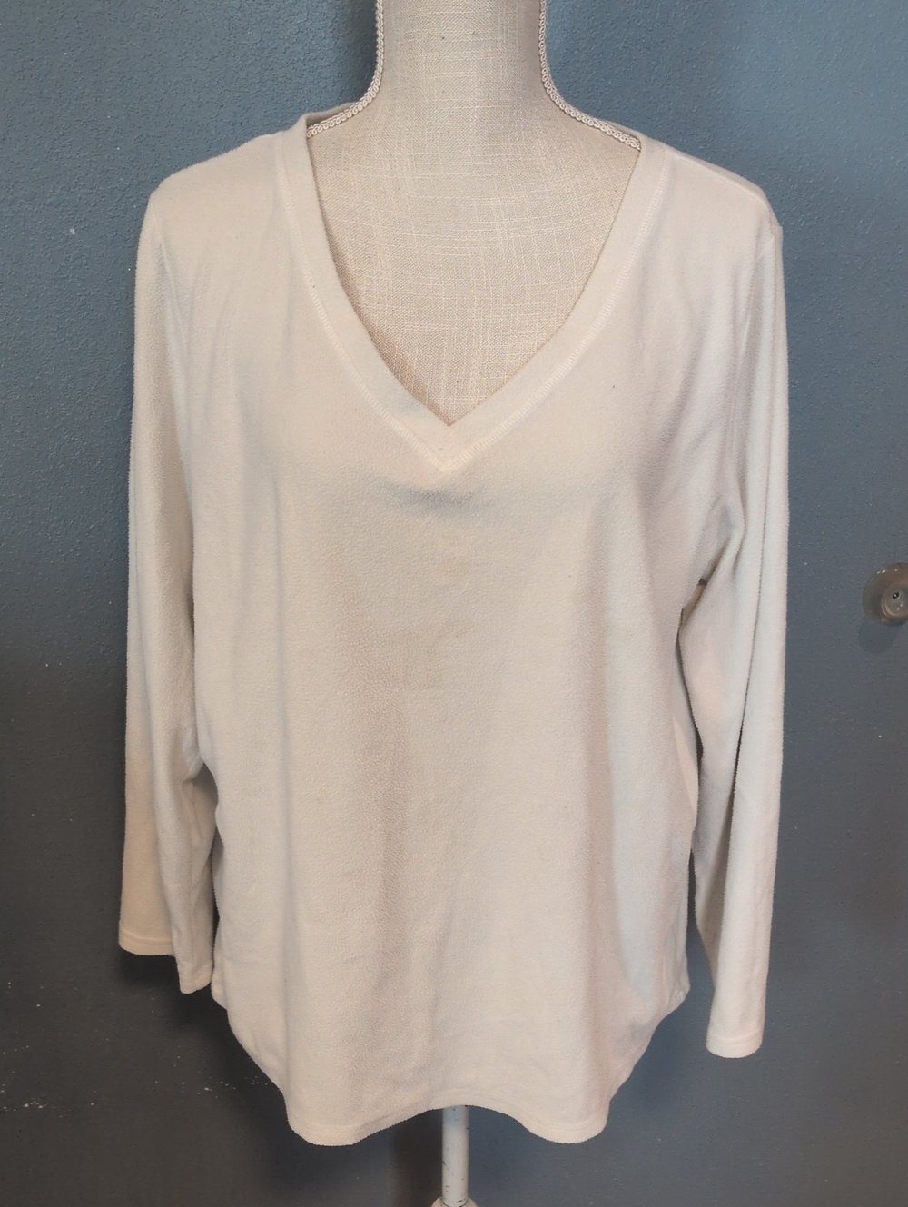 Gillian&OMalley Fleece V-neck Slouchy Chunky Pajama Shirt Loungewear Athleisure